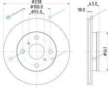 ND1073K Диск тормозной | перед