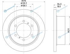 ND3035 Диск тормозной | зад