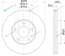 ND5001K Диск тормозной | перед
