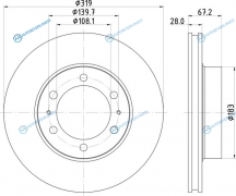 ND1034K Диск тормозной | перед